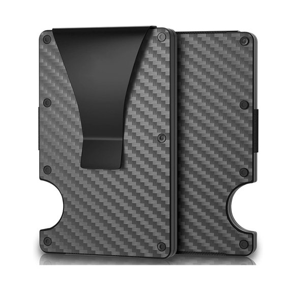 RFID blocking carbon fiber metal credit card wallet, Aluminum money clip - Picture 2 of 3